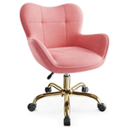 Vanity Chair with Wheels, Cute Home Office Desk Chairs Adjustable Height for Living Bedroom