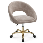 Vanity Chair with Wheels, Waterproof Modern Makeup Vanity Chairs with Back Adjustable Height