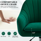 Vanity Chair with Wheels, Comfy Home Office Desk Chairs Adjustable Modern Velvet Makeup Vanity Chairs for Bedroom Living Room