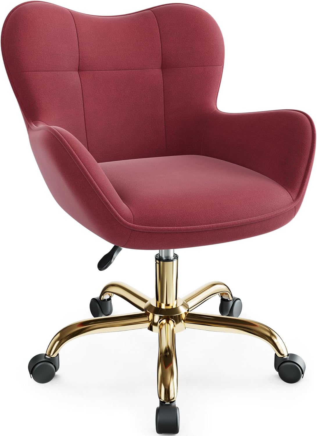 Vanity Chair with Wheels, Cute Home Office Desk Chairs Adjustable Height for Living Bedroom