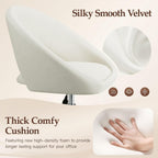 Vanity Chair with Wheels, Golden Titanium-Plated Home Office Chair 300LBS, Modern Velvet Swivel Makeup Chair 360°