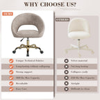 Vanity Chair with Wheels, Waterproof Modern Makeup Vanity Chairs with Back Adjustable Height