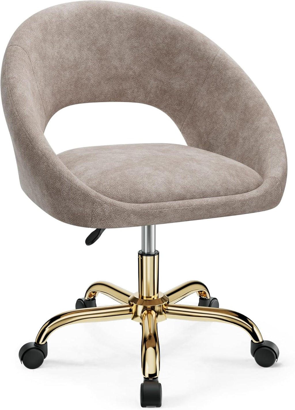 Vanity Chair with Wheels, Waterproof Modern Makeup Vanity Chairs with Back Adjustable Height