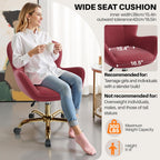 Vanity Chair with Wheels, Cute Home Office Desk Chairs Adjustable Height for Living Bedroom
