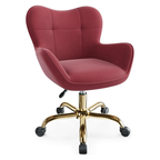 Vanity Chair with Wheels, Cute Home Office Desk Chairs Adjustable Height for Living Bedroom